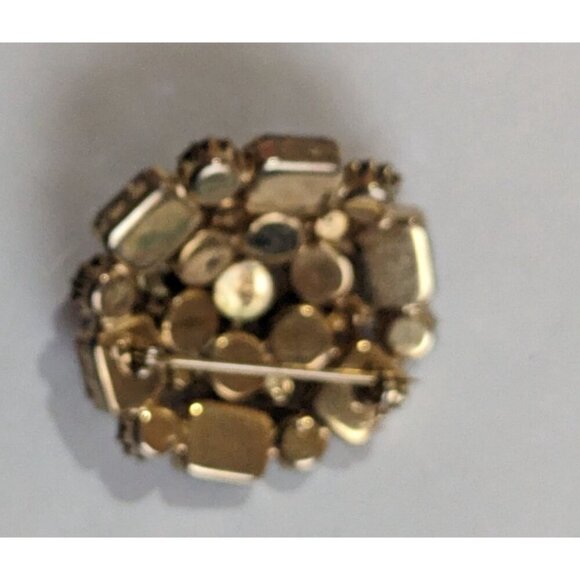 vintage Weiss brooch pin pink tones aurora borealis mound 1.5" statemen - Picture 4 of 8